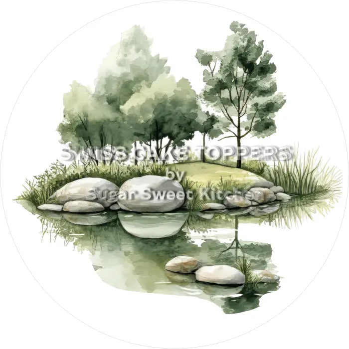 Tortenaufleger Meer See Fluss 12 - essbar & personalisierbar - Fondant- Torten- Cupcakeaufleger Sugar Sweet Kitchen