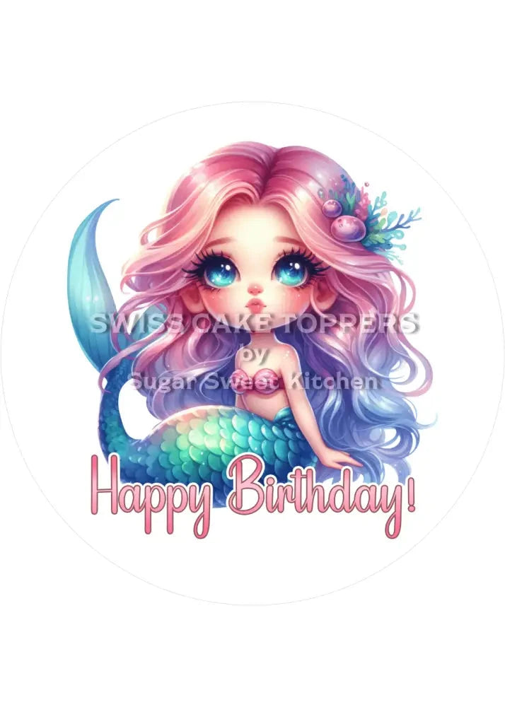 Tortenaufleger Meerjungfrau5 - personalisierbar - Fondant- Torten- & Cupcakeaufleger Sugar Sweet Kitchen