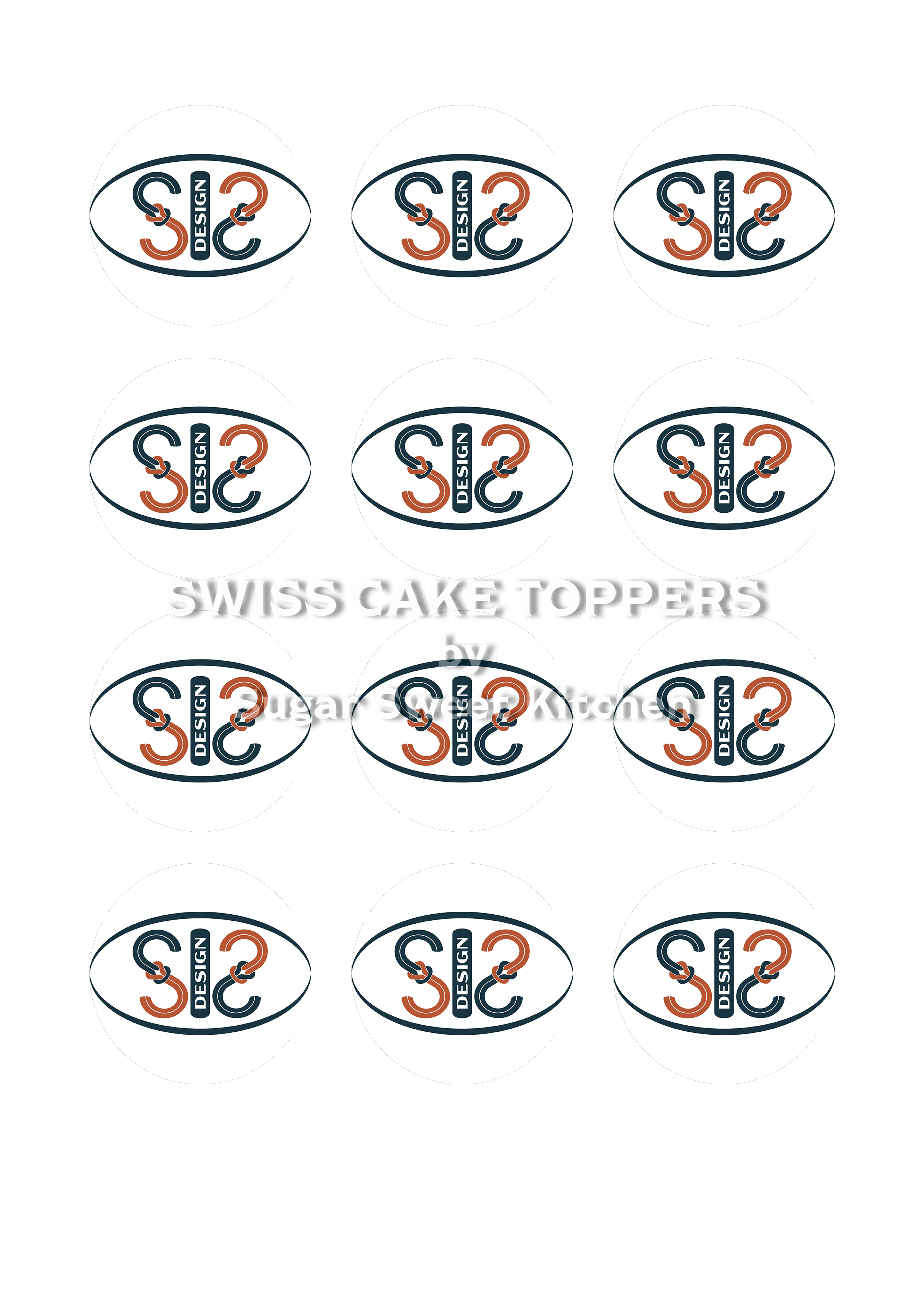 Tortenaufleger mit deinem Logo - Fondant- Torten- & Cupcakeaufleger Sugar Sweet Kitchen