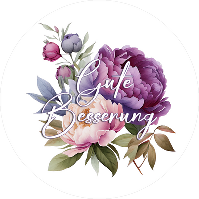 Tortenaufleger mit Genesungswünschen- Flower10 - personalisierbar