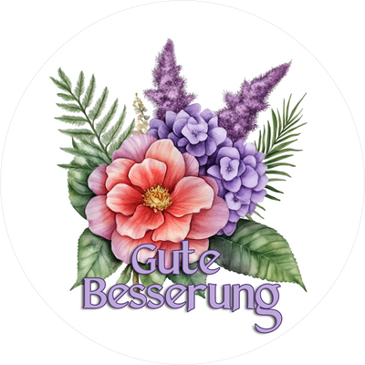 Tortenaufleger mit Genesungswünschen- Flower13 - personalisierbar