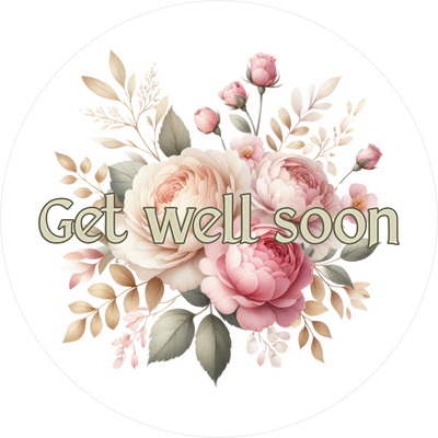 Tortenaufleger mit Genesungswünschen- Flower16 - personalisierbar