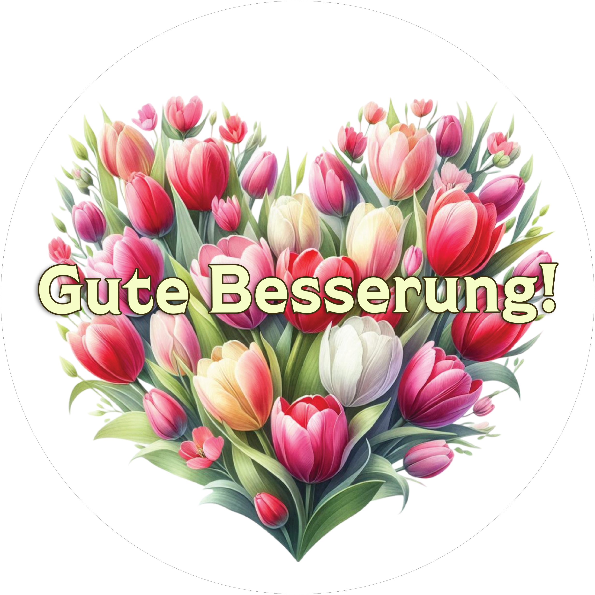 Tortenaufleger mit Genesungswünschen- Flower25 - personalisierbar - Fondant- Torten- & Cupcakeaufleger Sugar Sweet