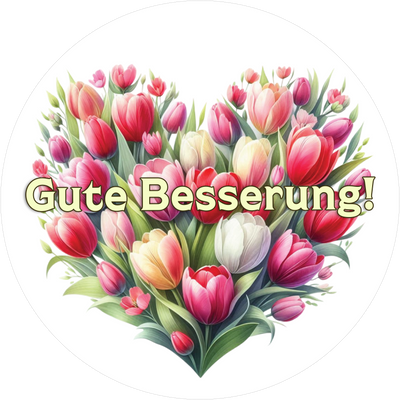 Tortenaufleger mit Genesungswünschen- Flower25 - personalisierbar