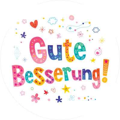 Tortenaufleger mit Genesungswünschen1 - personalisierbar