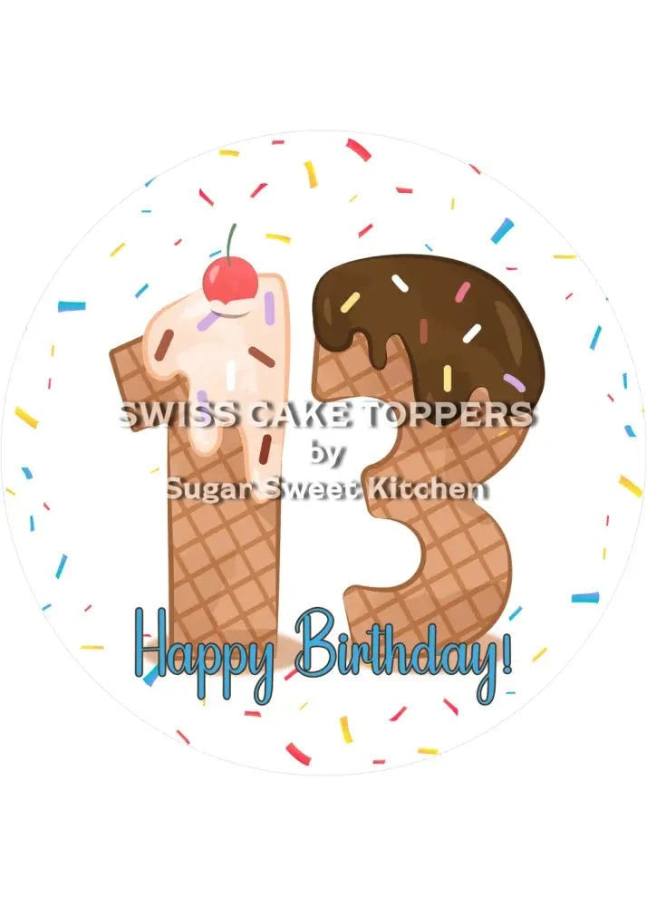 Tortenaufleger mit süssen Zahlen - personalisiert - Fondant- Torten- & Cupcakeaufleger Sugar Sweet Kitchen