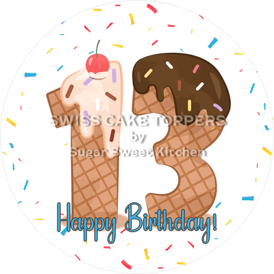 Tortenaufleger mit süssen Zahlen - personalisiert