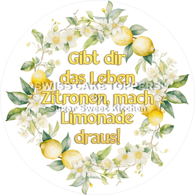Tortenaufleger mit Zitaten - Zitrone1- personalisierbar