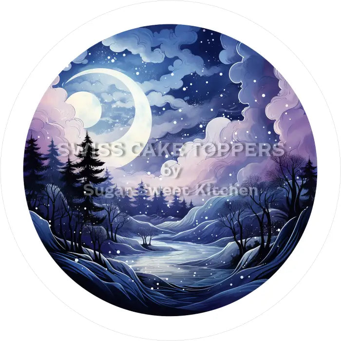 Tortenaufleger Mond 03 - essbar & personalisierbar - Fondant- Torten- Cupcakeaufleger Sugar Sweet Kitchen