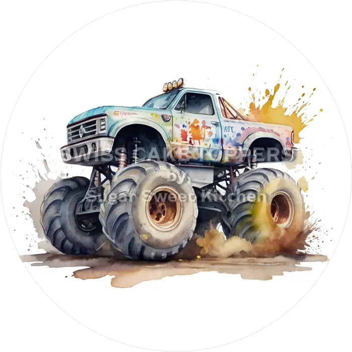 Tortenaufleger Monster Truck 13 - essbar & personalisierbar - Fondant- Torten- Cupcakeaufleger Sugar Sweet Kitchen