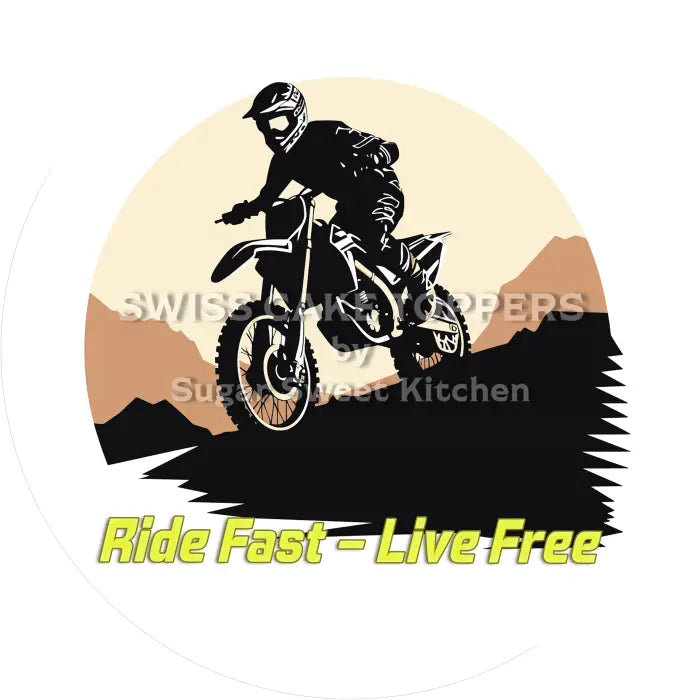 Tortenaufleger Motocross 03 - essbar & personalisierbar - Fondant- Torten- Cupcakeaufleger Sugar Sweet Kitchen