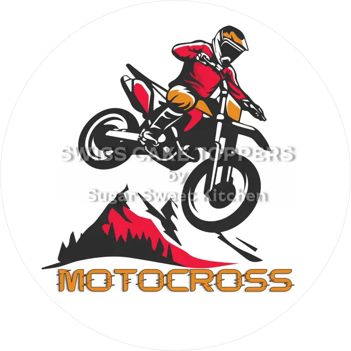Tortenaufleger Motocross 07 - essbar & personalisierbar - Fondant- Torten- Cupcakeaufleger Sugar Sweet Kitchen