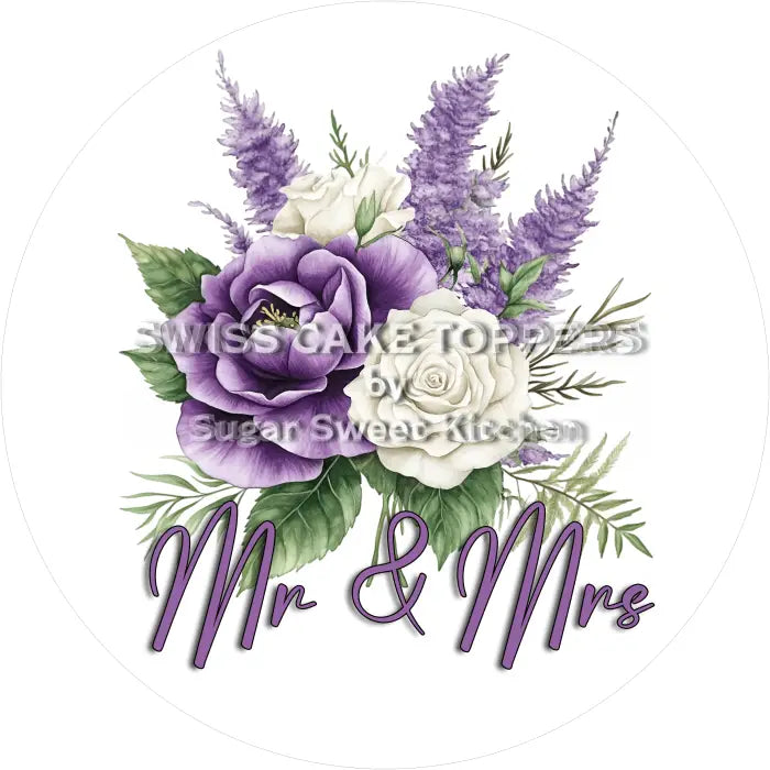 Tortenaufleger Mr & Mrs 08 – essbar personalisierbar - Fondant- Torten- Cupcakeaufleger Sugar Sweet Kitchen