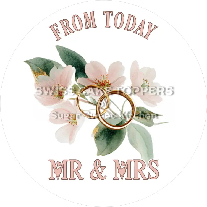Tortenaufleger Mr & Mrs 16 – essbar personalisierbar - Fondant- Torten- Cupcakeaufleger Sugar Sweet Kitchen