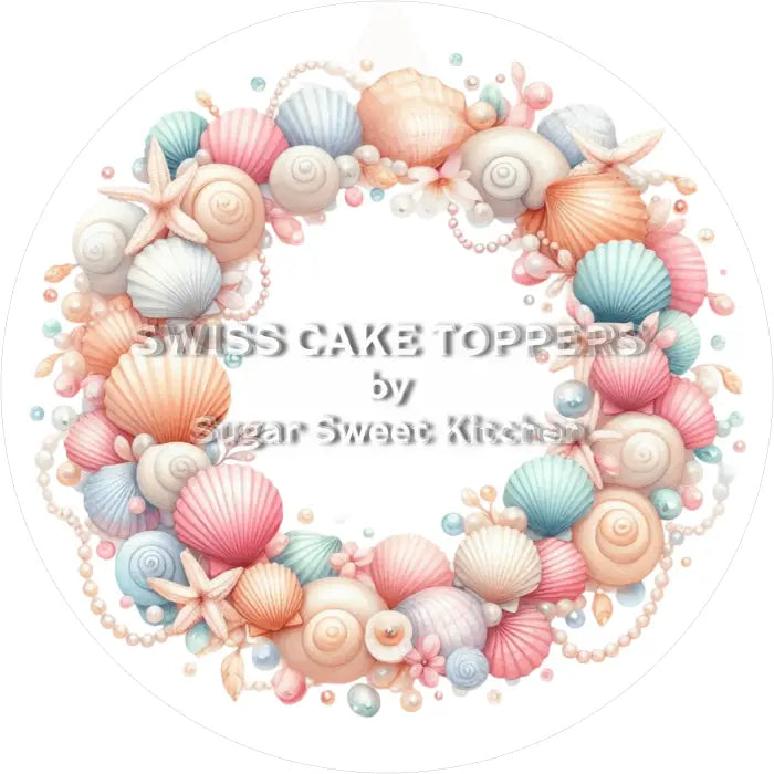 Tortenaufleger Muschel 02 - essbar & personalisierbar - Fondant- Torten- Cupcakeaufleger Sugar Sweet Kitchen