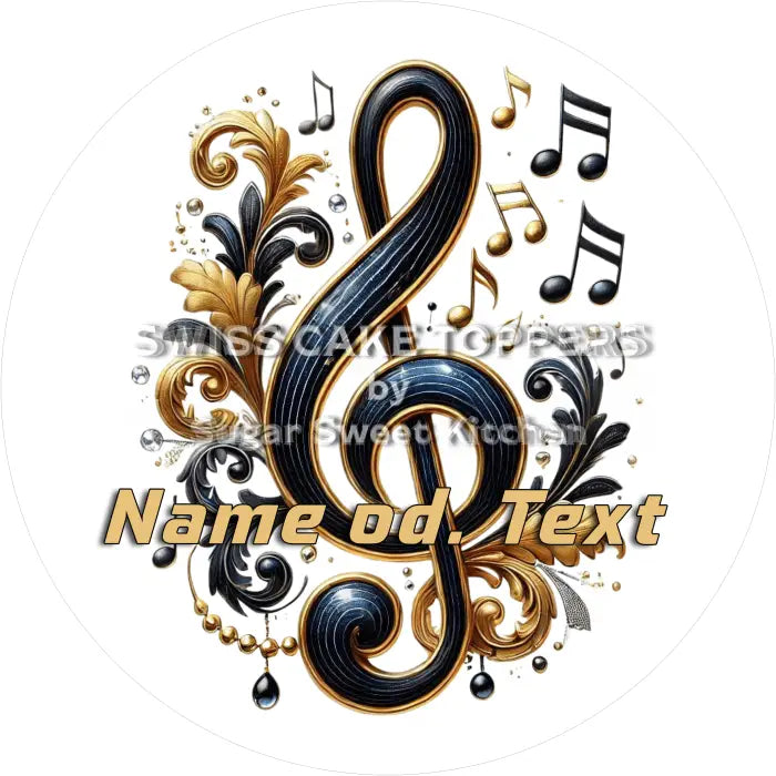 Tortenaufleger Musik 12 - mit Name/Text - Fondant- Torten- & Cupcakeaufleger Sugar Sweet Kitchen