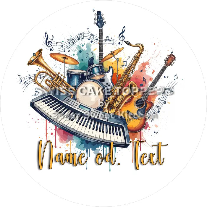 Tortenaufleger Musik 13 - mit Namen/Text - Fondant- Torten- & Cupcakeaufleger Sugar Sweet Kitchen