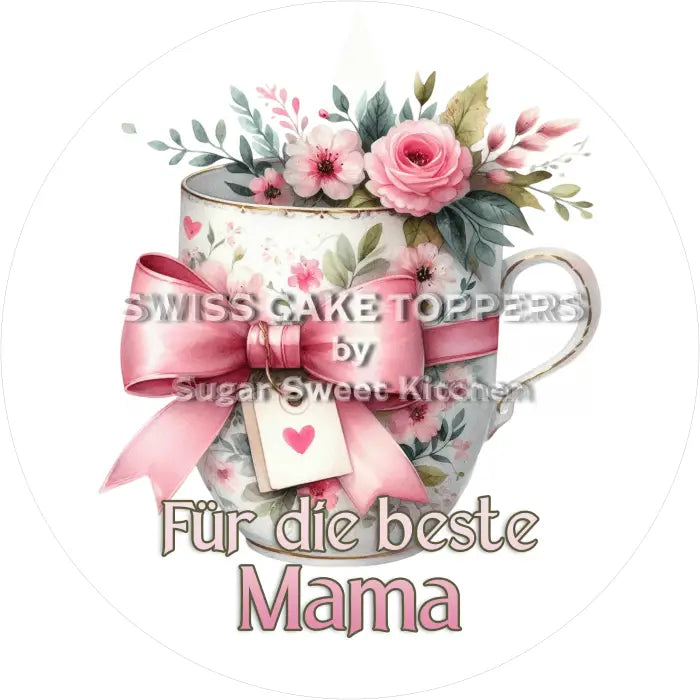 Tortenaufleger Muttertag 07 – essbar & personalisierbar - Fondant- Torten- Cupcakeaufleger Sugar Sweet Kitchen