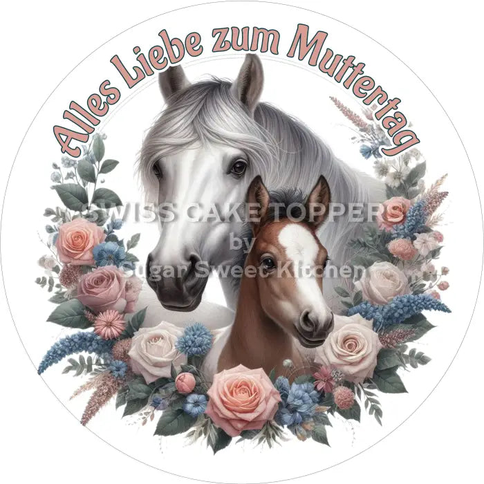 Tortenaufleger Muttertag 24 – essbar & personalisierbar - Fondant- Torten- Cupcakeaufleger Sugar Sweet Kitchen