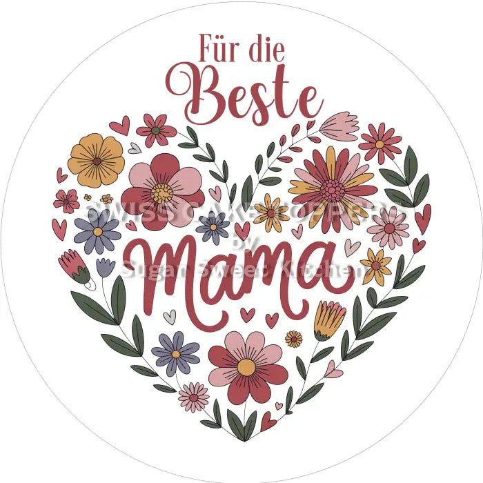 Tortenaufleger Muttertag 42 – essbar & personalisierbar - Fondant- Torten- Cupcakeaufleger Sugar Sweet Kitchen