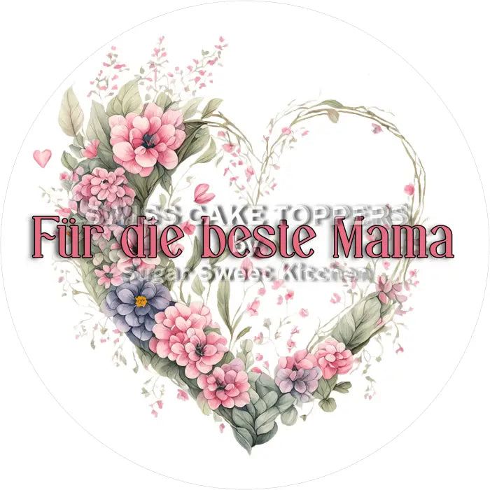 Tortenaufleger Muttertag Blumen 10 – essbar & personalisierbar - Fondant- Torten- Cupcakeaufleger Sugar Sweet Kitchen