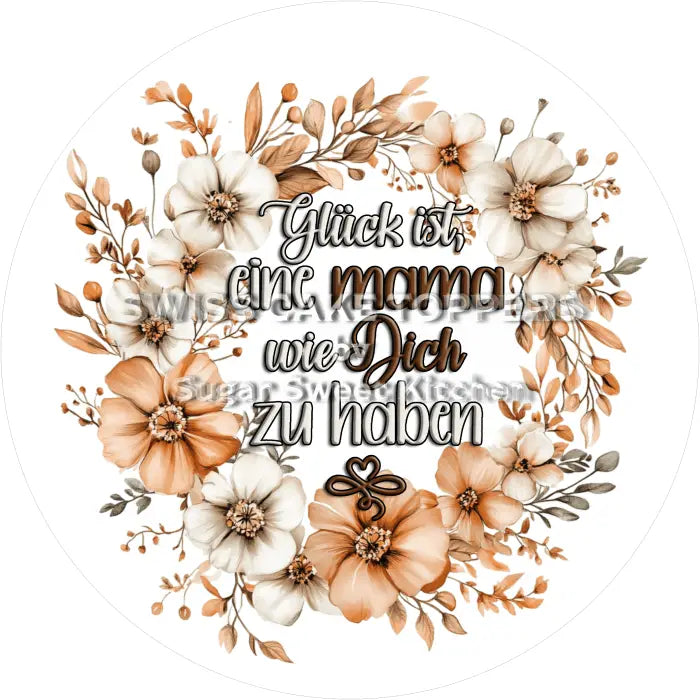 Tortenaufleger Muttertag Blumen 17 – essbar & personalisierbar - Fondant- Torten- Cupcakeaufleger Sugar Sweet Kitchen