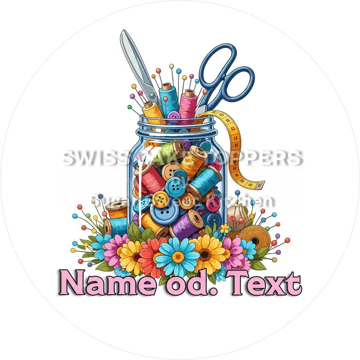 Tortenaufleger Nähen 01 - essbar & personalisierbar - Fondant- Torten- Cupcakeaufleger Sugar Sweet Kitchen