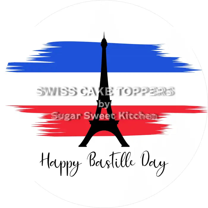 Tortenaufleger Nationalfeiertag Frankreich 03 - essbar & personalisierbar - Fondant- Torten- Cupcakeaufleger Sugar