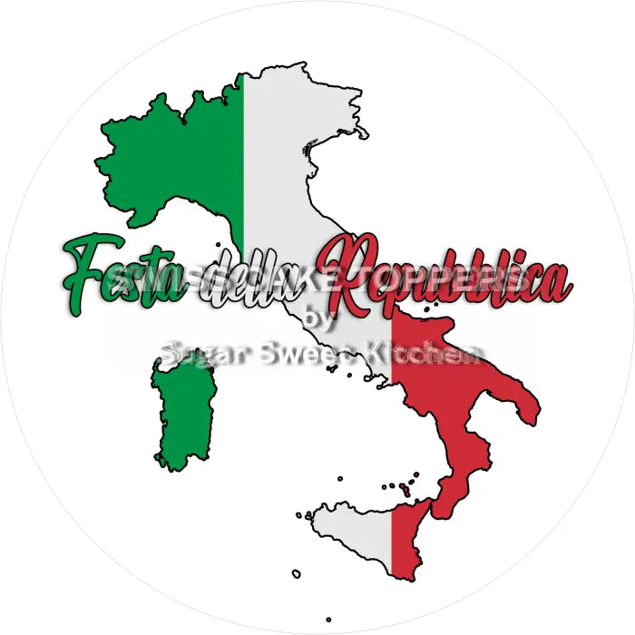 Tortenaufleger Nationalfeiertag Italien 02 - essbar & personalisierbar - Fondant- Torten- Cupcakeaufleger Sugar Sweet