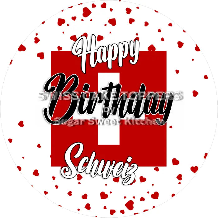 Tortenaufleger Nationalfeiertag Schweiz 03 - essbar & personalisierbar - Fondant- Torten- Cupcakeaufleger Sugar Sweet