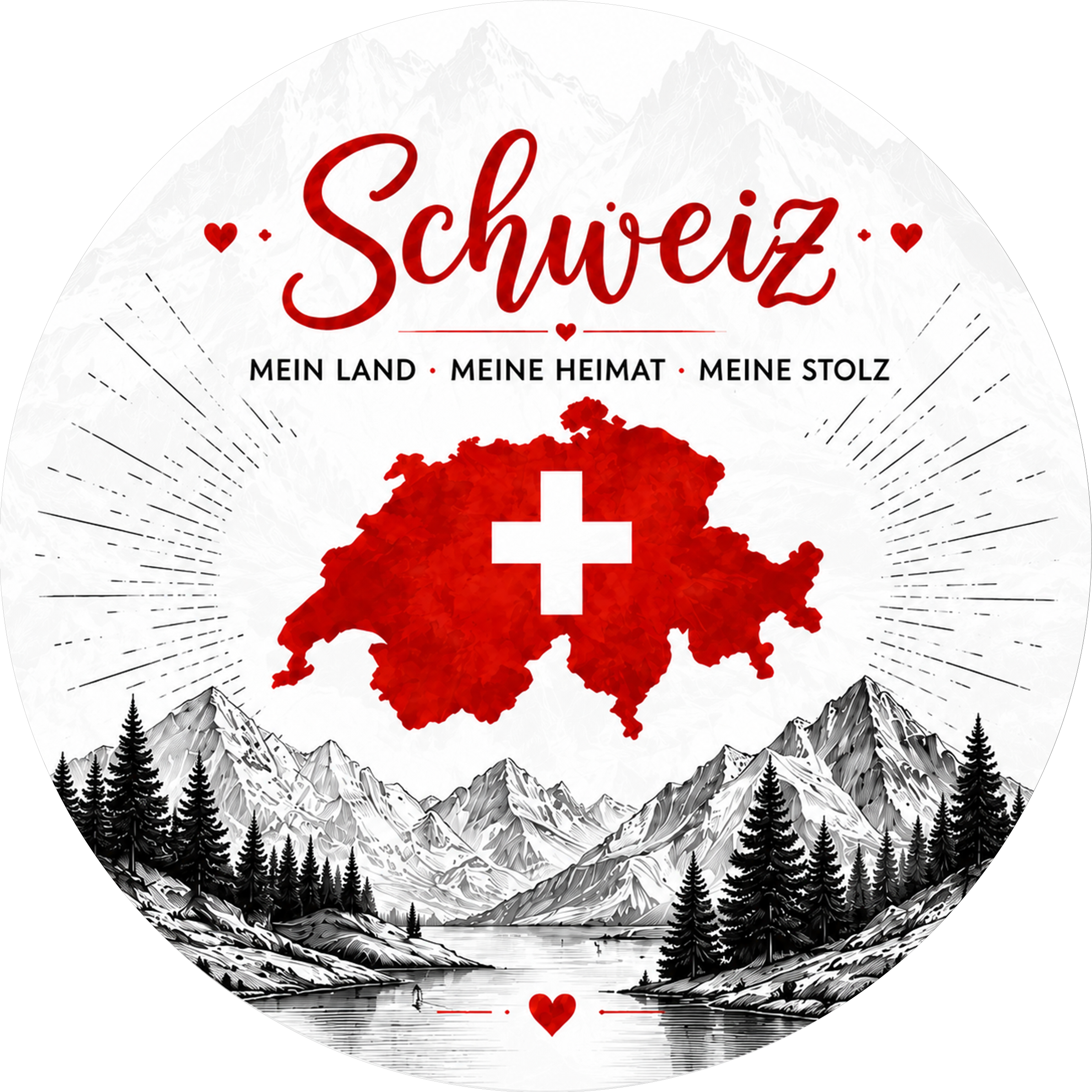 Tortenaufleger Nationalfeiertag Schweiz 06 - essbar & personalisierbar - Fondant- Torten- Cupcakeaufleger Sugar Sweet