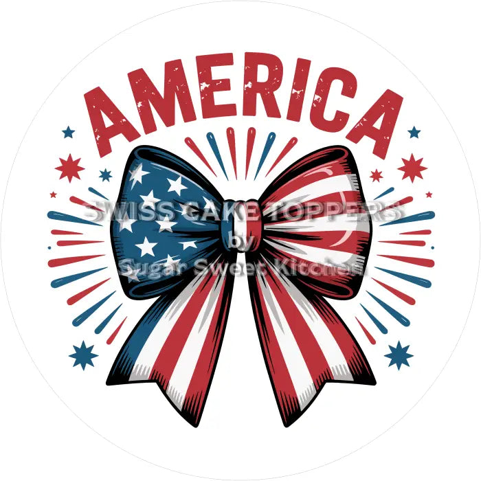 Tortenaufleger Nationalfeiertag USA 03 - essbar & personalisierbar - Fondant- Torten- Cupcakeaufleger Sugar Sweet