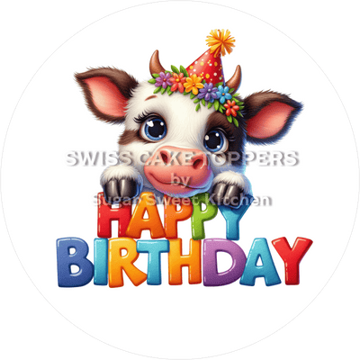 Tortenaufleger niedliche Kuh2 - personalisierbar