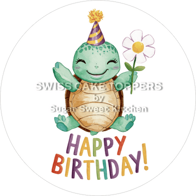 Tortenaufleger niedliche Turtle1 - personalisierbar