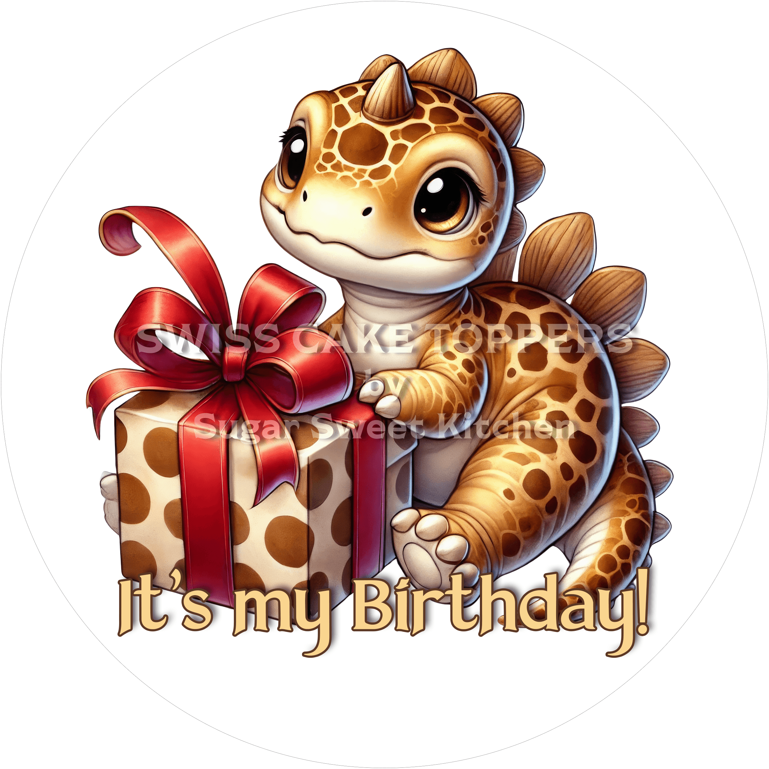 Tortenaufleger niedlicher Dino12 - personalisierbar - Fondant- Torten- & Cupcakeaufleger Sugar Sweet Kitchen