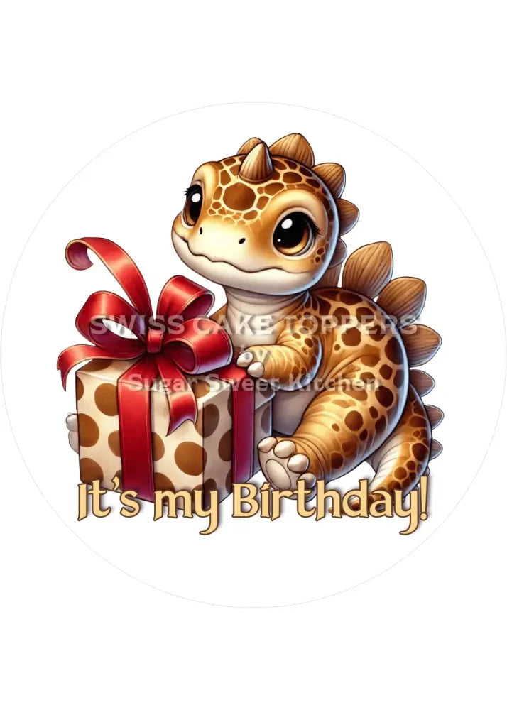 Tortenaufleger niedlicher Dino12 - personalisierbar - Fondant- Torten- & Cupcakeaufleger Sugar Sweet Kitchen