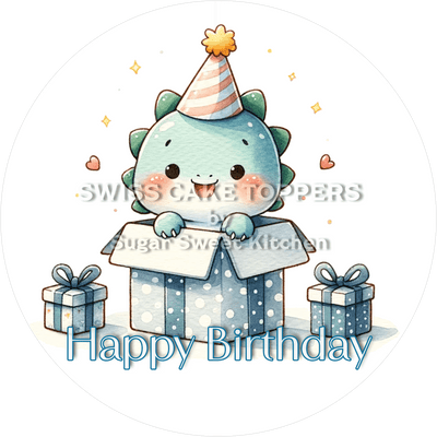 Tortenaufleger niedlicher Dino3 - personalisierbar