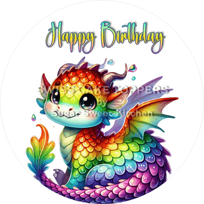 Tortenaufleger niedlicher Drache1 - personalisierbar