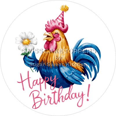 Tortenaufleger niedlicher Hahn1 - personalisierbar