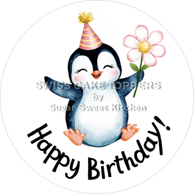 Tortenaufleger niedlicher PIngu1 - personalisierbar