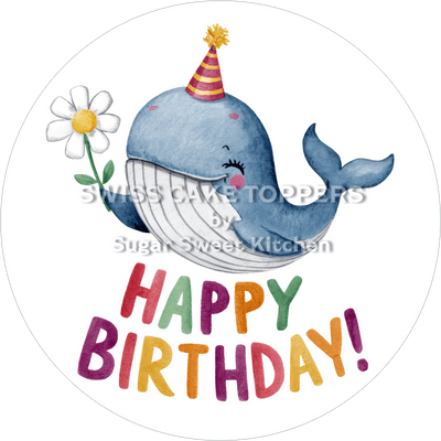 Tortenaufleger niedlicher Wal1 - personalisierbar