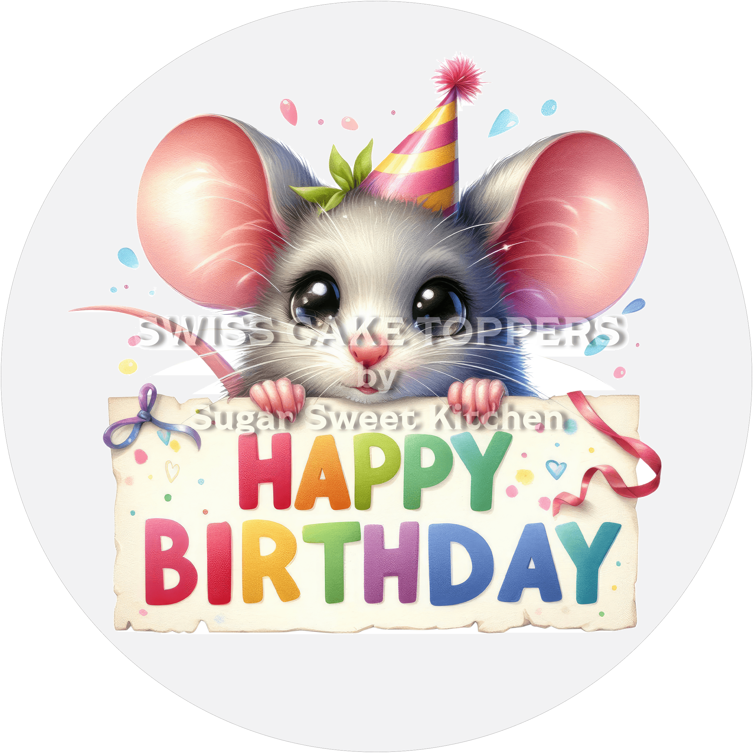 Tortenaufleger niedliches Maus1 - personalisierbar - Fondant- Torten- & Cupcakeaufleger Sugar Sweet Kitchen