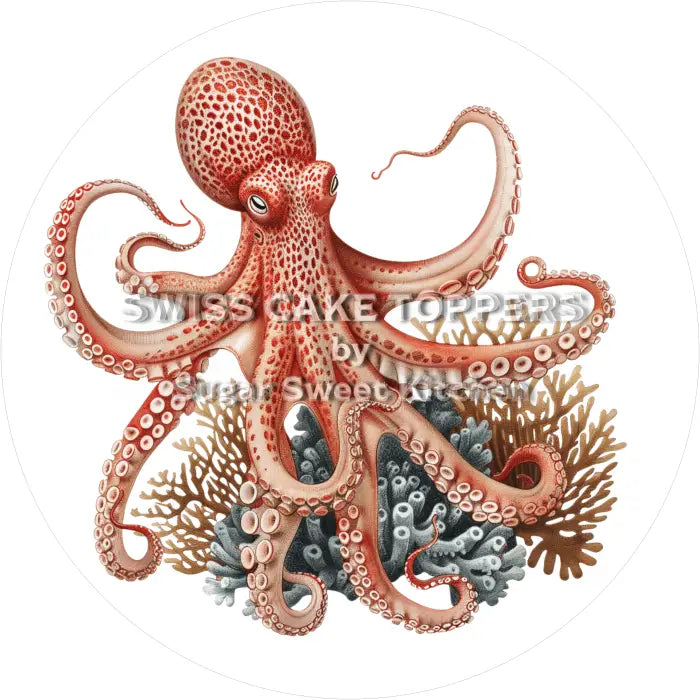 Tortenaufleger Octopus 03 - essbar & personalisierbar - Fondant- Torten- Cupcakeaufleger Sugar Sweet Kitchen