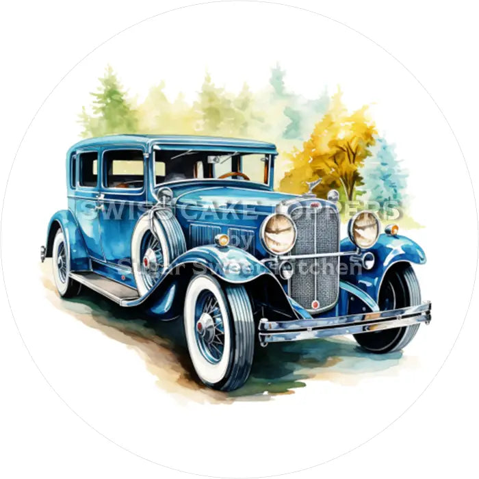 Tortenaufleger Oldtimer 14 - essbar & personalisierbar - Fondant- Torten- Cupcakeaufleger Sugar Sweet Kitchen