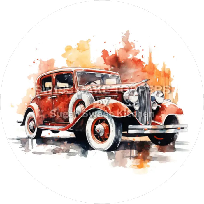 Tortenaufleger Oldtimer 15 - essbar & personalisierbar - Fondant- Torten- Cupcakeaufleger Sugar Sweet Kitchen