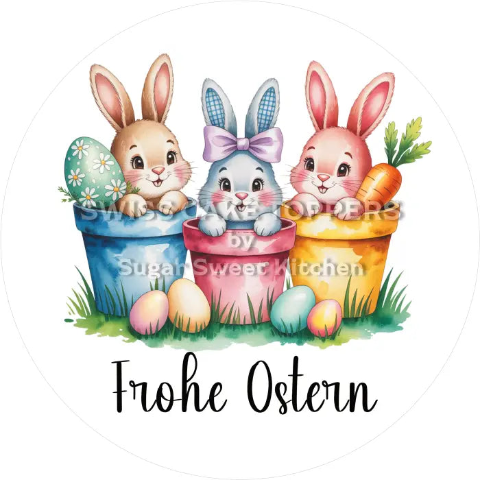 Tortenaufleger Ostern 21 - essbar & personalisierbar - Fondant- Torten- Cupcakeaufleger Sugar Sweet Kitchen