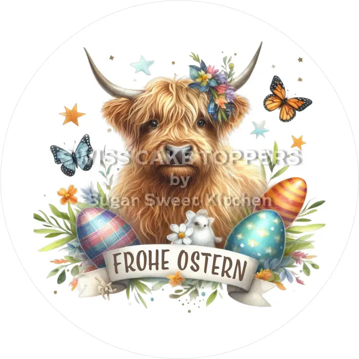 Tortenaufleger Ostern 43 - essbar & personalisierbar - Fondant- Torten- Cupcakeaufleger Sugar Sweet Kitchen