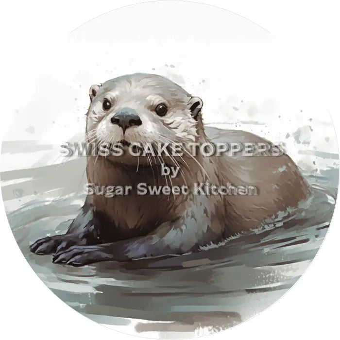 Tortenaufleger Otter 01 - essbar & personalisierbar - Fondant- Torten- Cupcakeaufleger Sugar Sweet Kitchen