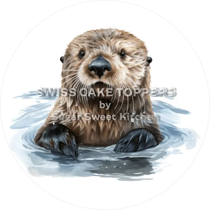 Tortenaufleger Otter 02 - essbar & personalisierbar - Fondant- Torten- Cupcakeaufleger Sugar Sweet Kitchen