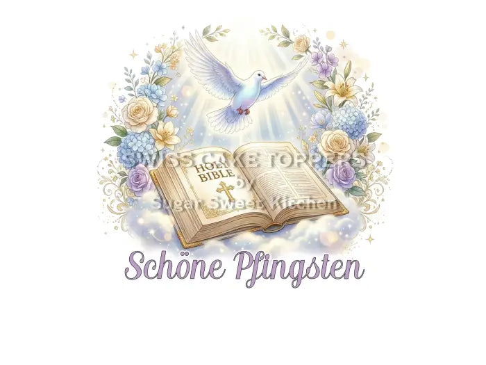 Tortenaufleger Pfingsen 01 - essbar & personalisierbar - Fondant- Torten- Cupcakeaufleger Sugar Sweet Kitchen